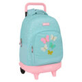 Mochila Escolar com Rodas Moos Butterflies Azul 33 X 45 X 22 cm