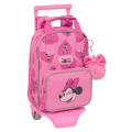 Mochila Escolar com Rodas Minnie Mouse Loving Cor de Rosa 20 X 28 X 8 cm