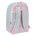 Mochila Escolar Benetton Silver Acolchoado Prateado 30 X 46 X 14 cm