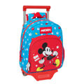 Mochila Escolar com Rodas Mickey Mouse Clubhouse Fantastic Azul Vermelho 28 X 34 X 10 cm