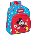 Mochila Escolar Mickey Mouse Clubhouse Fantastic Azul Vermelho 28 X 34 X 10 cm