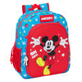 Mochila Escolar Mickey Mouse Clubhouse Fantastic Azul Vermelho 32 X 38 X 12 cm