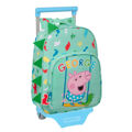 Mochila Escolar com Rodas Peppa Pig George Menta 26 X 34 X 11 cm