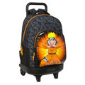 Mochila Escolar com Rodas Naruto 33 X 45 X 22 cm Preto Laranja