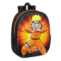 Mochila Escolar 3D Naruto Preto Laranja 27 X 33 X 10 cm