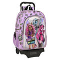 Mochila Escolar com Rodas Monster High Best Boos Lilás 33 X 42 X 14 cm