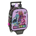 Mochila Escolar com Rodas Monster High Creep Preto 22 X 27 X 10 cm