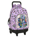 Mochila Escolar com Rodas Monster High Best Boos Lilás 33 X 45 X 22 cm