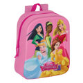 Mochila Escolar Princesses Disney 3D Cor de Rosa 22 X 27 X 10 cm