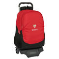 Mochila Escolar com Rodas Sevilla Fútbol Club Preto Vermelho 32 X 44 X 16 cm