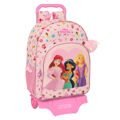 Mochila Escolar com Rodas Princesses Disney Summer Adventures Cor de Rosa 33 X 42 X 14 cm