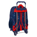 Mochila Escolar com Rodas Spider-man Neon Azul Marinho 33 X 42 X 14 cm