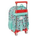 Mochila Escolar com Rodas Hello Kitty Sea Lovers Turquesa 26 X 34 X 11 cm