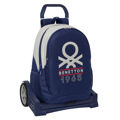 Mochila Escolar com Rodas Benetton Varsity Cinzento Azul Marinho 32 X 44 X 16 cm