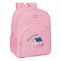 Mochila Escolar Glow Lab Sweet Home Cor de Rosa 33 X 42 X 14 cm