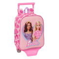 Mochila Escolar com Rodas Barbie Love Cor de Rosa 22 X 27 X 10 cm
