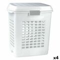 Cesto de Roupa Suja Branco 50 L (4 Unidades)