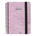 Agenda Grafoplas Ecojeans 2024 Cor de Rosa A6 10 X 15 cm