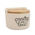 Saleiro com Tampa Quid Cooking With Love Redondo Cerâmica Branco 14 X 12 cm