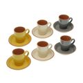 Conjunto de Chávenas de Café Versa Corin Cerâmica (6 Peças)