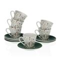 Conjunto de Chávenas com Pratos Versa Sansa Café Porcelana (12 Peças)