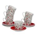 Conjunto de Chávenas de Café Versa Corações 6 Unidades Porcelana