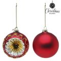 Bolas de Natal Christmas Planet 1662 8 cm (2 Uds) Cristal Vermelho