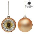 Bolas de Natal Christmas Planet 1730 8 cm (2 Uds) Cristal Dourado