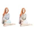 Figura Decorativa Dekodonia Resina Mulher (15 X 18 X 19 cm) (2 Pcs)