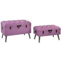 Banqueta Dkd Home Decor Lilás (81 X 42 X 52 cm) (2 Pcs)