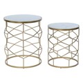 Mesa de Apoio Dkd Home Decor Metal Mármore (2 Pcs) (38 X 48 X 38 cm) (46 X 46 X 57 cm)