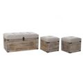 Conjunto de Baús Dkd Home Decor Bege Madeira Castanho Tradicional 80 X 40 X 40 cm