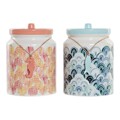 Bote Dkd Home Decor Dolomite Verão 2,3 L Coral Celeste (2 Pcs) (15 X 15 X 22 cm)