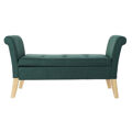 Banqueta Dkd Home Decor Verde Poliéster Madeira (130 X 44 X 69 cm)