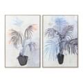 Pintura Dkd Home Decor Tela Planta (2 Pcs) (83 X 4.5 X 123 cm)