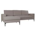 Sofá Chaise Longue Dkd Home Decor Poliéster Metal Cinzento Escuro (240 X 160 X 85 cm)