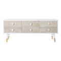 Móvel de Tv Dkd Home Decor Branco Abeto Marrom Claro (120 X 42 X 50 cm)