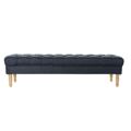 Banqueta Dkd Home Decor Azul Poliéster Madeira da Borracha (158 X 50 X 42 cm)