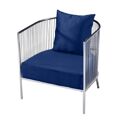 Poltrona Dkd Home Decor Poliéster Aço Azul Marinho (66 X 69 X 70 cm)