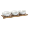 Conjunto para Aperitivos Dkd Home Decor Porcelana Acácia (30 X 9.5 X 1.3 cm) (9,5 X 9,5 X 4 cm)