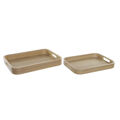 Bandeja de Aperitivos Dkd Home Decor Madeira Natural Escandinavo (40 X 30 X 5,5 cm) (2 Peças)