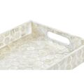 Bandeja de Aperitivos Dkd Home Decor Mosaico Branco Madrepérola Boho (30 X 20 X 4 cm)