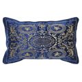 Almofada Dkd Home Decor Poliéster Veludo Dourado Azul Marinho (50 X 10 X 30 cm)