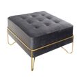 Repousa Pés Dkd Home Decor Cinzento Poliéster Metal Dourado (38 X 38 X 34 cm)