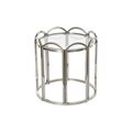 Mesa de Apoio Dkd Home Decor Cristal Prateado Metal (55 X 55 X 55 cm)