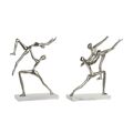 Figura Decorativa Dkd Home Decor Alumínio Mármore (2 Pcs) (43 X 10 X 37 cm)