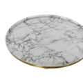 Mesa de Apoio Dkd Home Decor Dourado Alumínio Branco Mármore (51 X 51 X 51 cm)