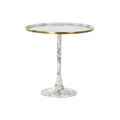 Mesa de Apoio Dkd Home Decor Dourado Alumínio Branco Mármore (51 X 51 X 51 cm)