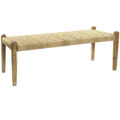 Banqueta Dkd Home Decor 145 X 55 X 49 cm Natural Castanho Corda Madeira de Mangueira