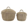 Conjunto de Cestas Dkd Home Decor 51 X 51 X 48 cm Metal Jute Boho